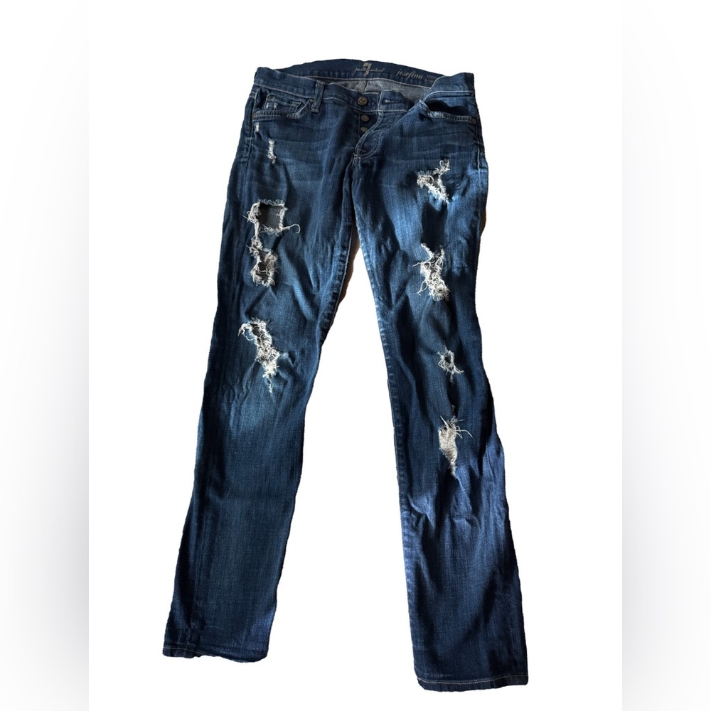 Distressed Blue Women's seven Jeans